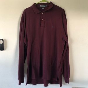 Polo by Ralph Lauren maroon long sleeve shirt.